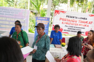 Foto saat Tim Penilai dari Dinas Kesehatan Kabupaten Mimika melakukan penilaian di Posyandu Nemangkawi Kampung Damai